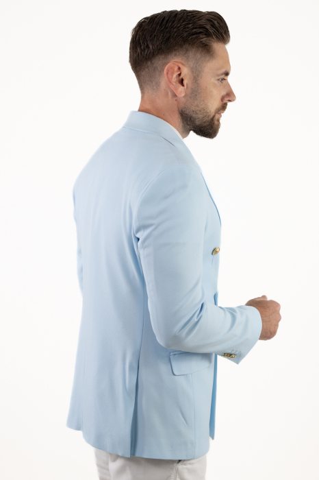 Sacou barbati 4 nasturi slim fit BabyBlue [8]
