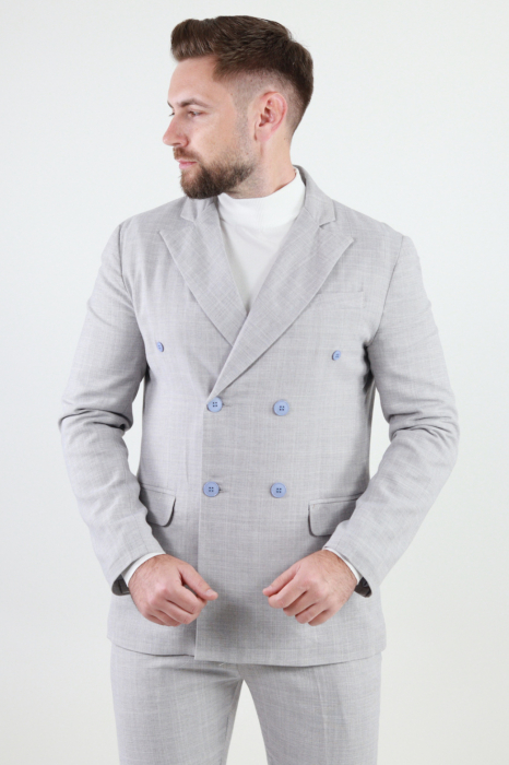 Sacou gri barbati 4 nasturi slim fit [4]