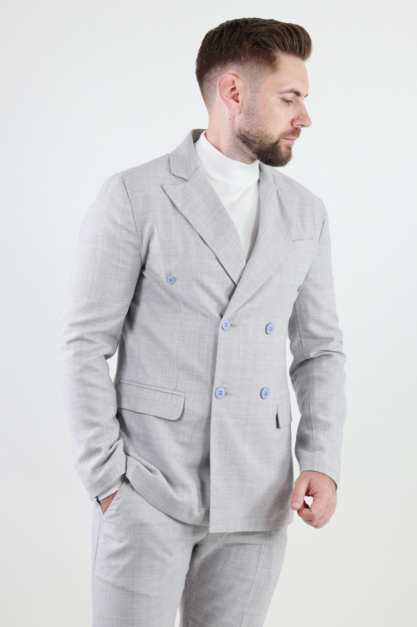 Sacou gri barbati 4 nasturi slim fit [3]