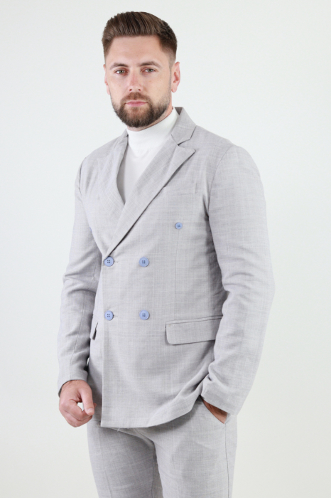 Sacou gri barbati 4 nasturi slim fit [5]