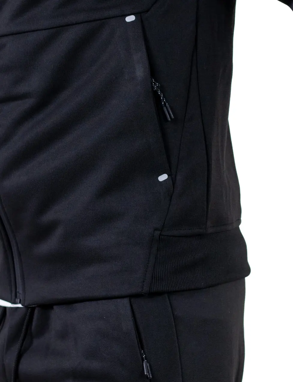 Trening barbati cu hanorac si pantaloni, material elastic, negru [5]