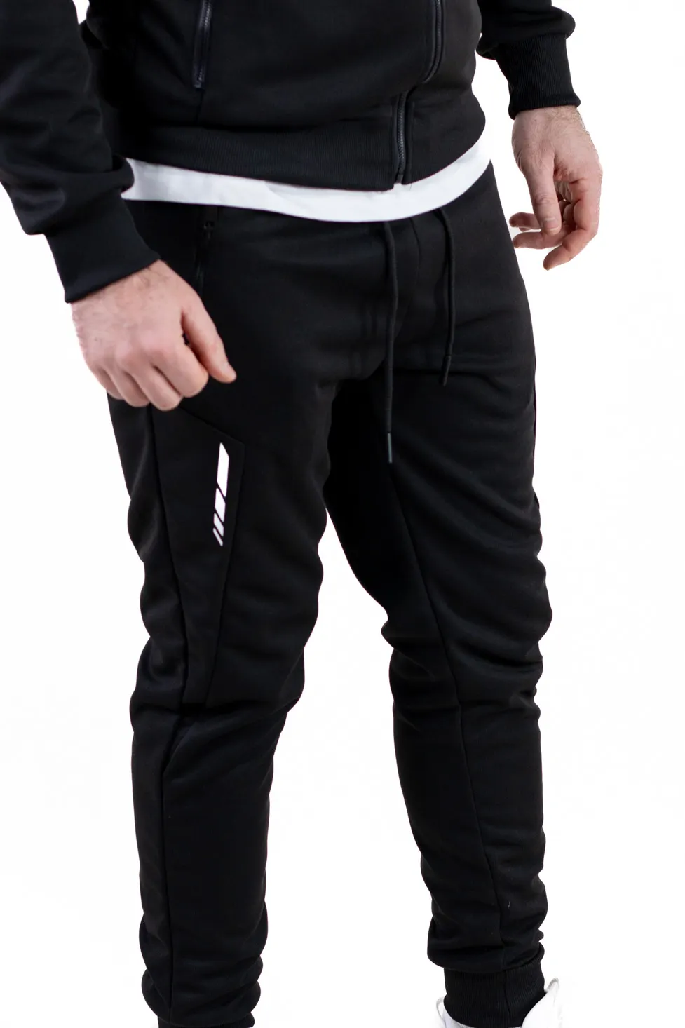 Trening negru confort cu fermoar si gluga [4]