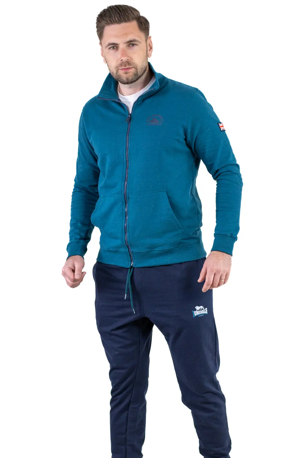 Trening barbati Lonsdale bumbac Albastru Petrol / Beluamarin [8]