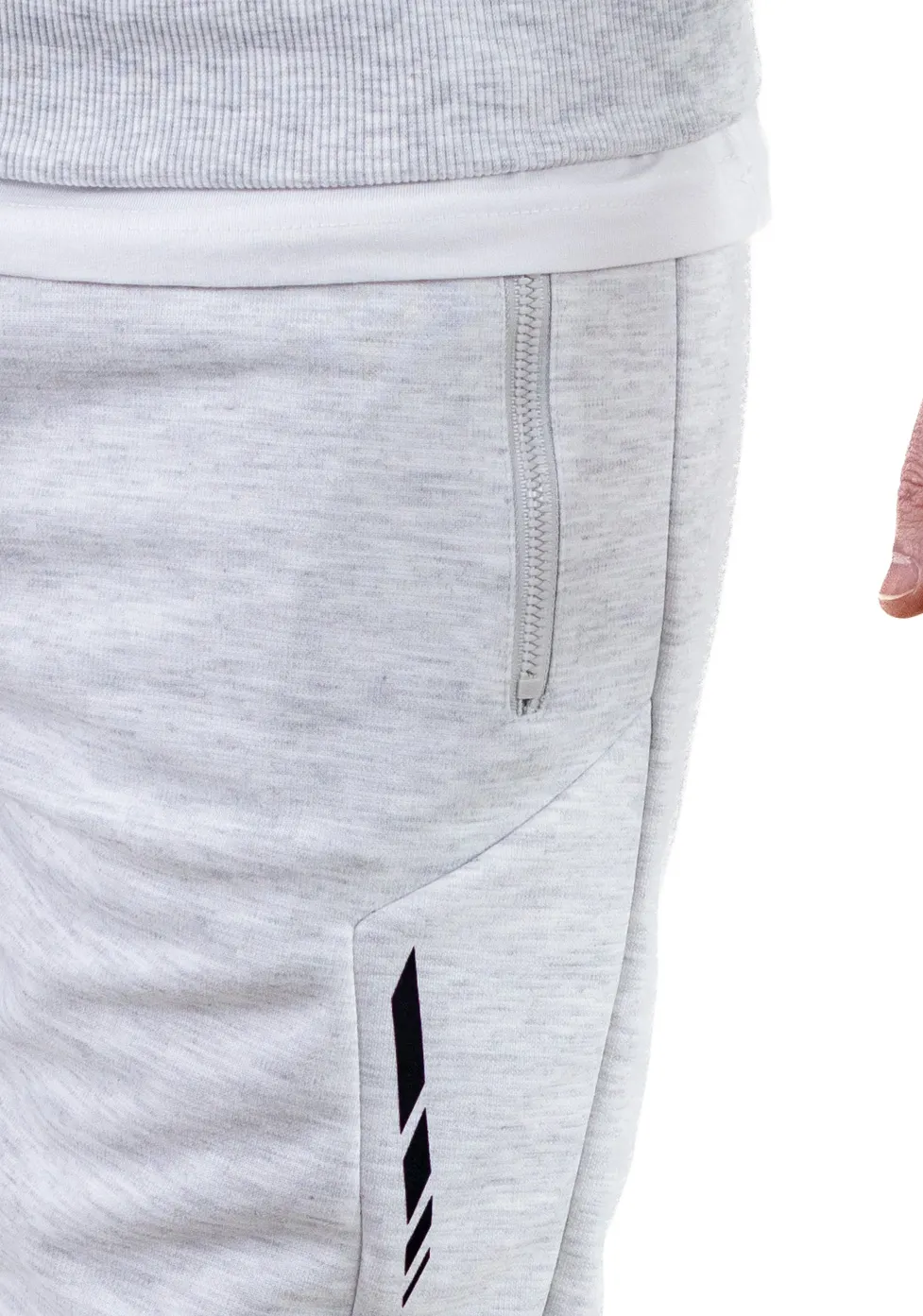 Trening gri confort cu fermoar si gluga [9]