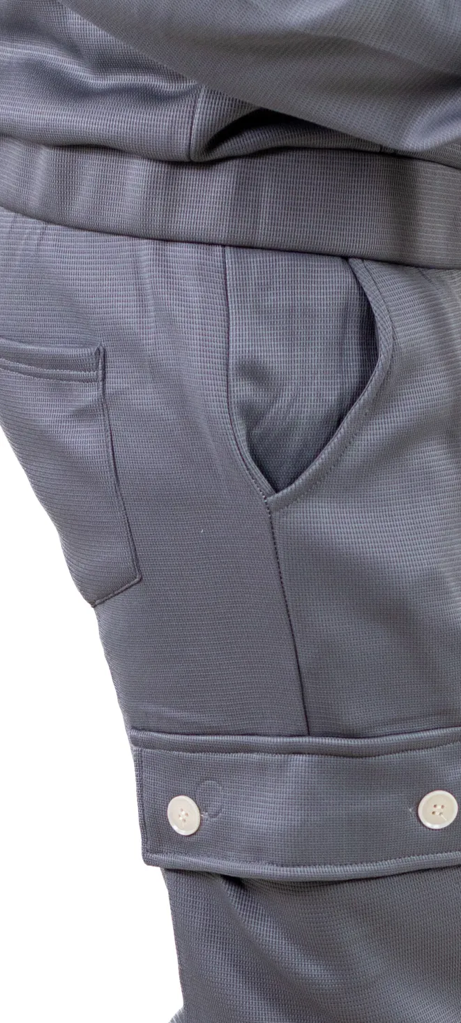 Trening gros gri vătuit cu glugă și pantaloni cargo [9]