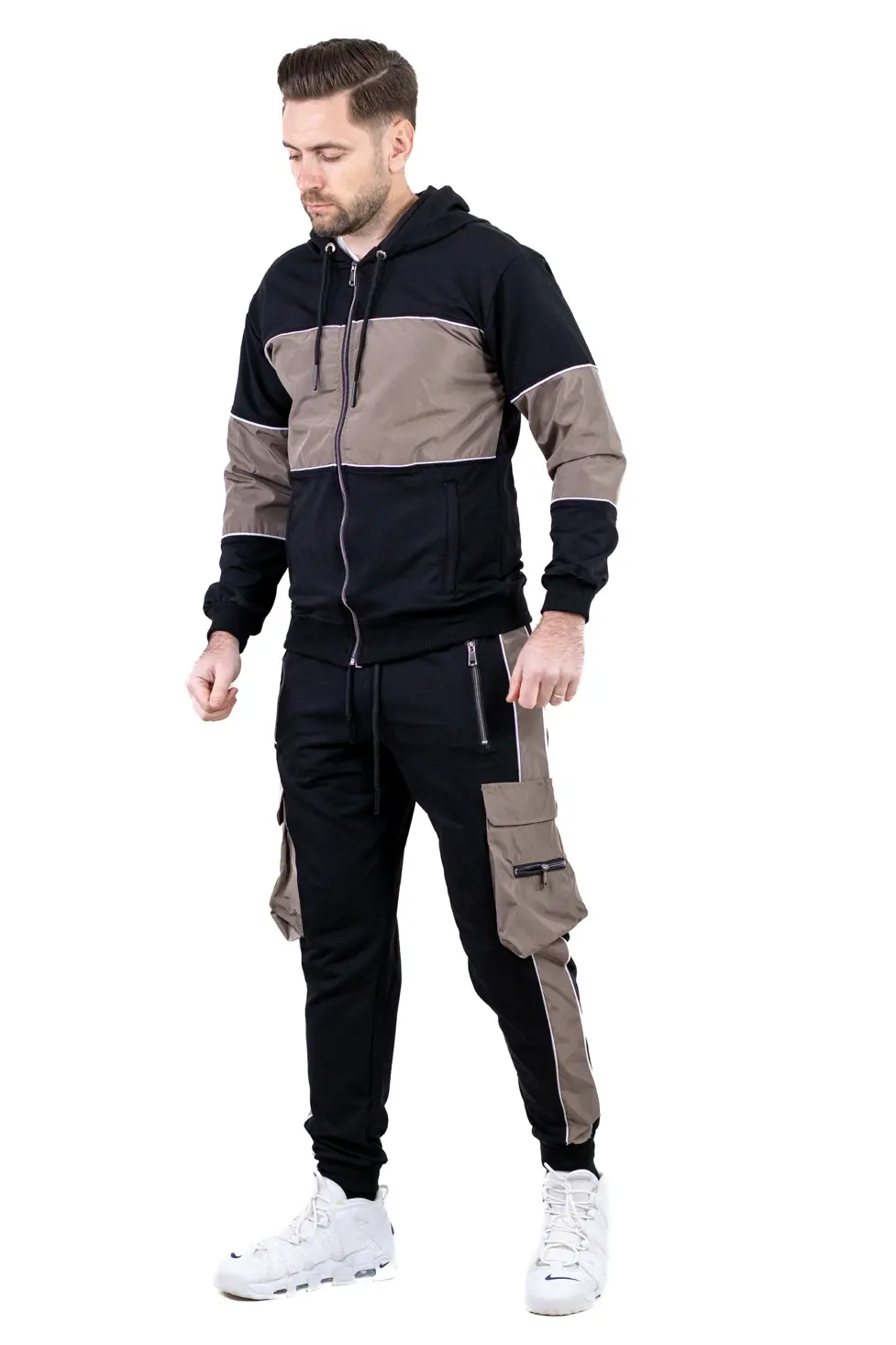 Trening urban cu multiple buzunare negru cu maro [3]