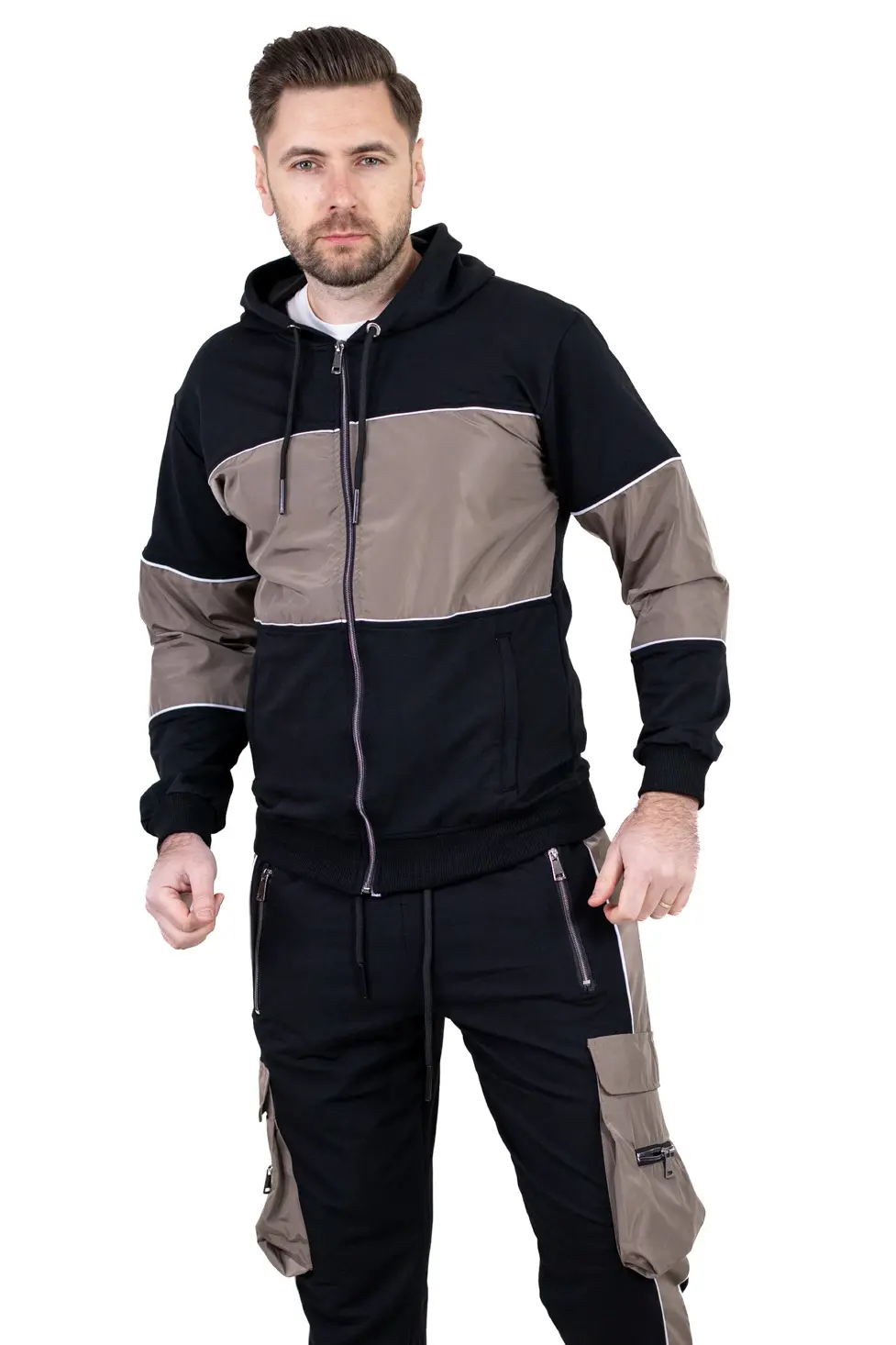 Trening urban cu multiple buzunare negru cu maro [6]