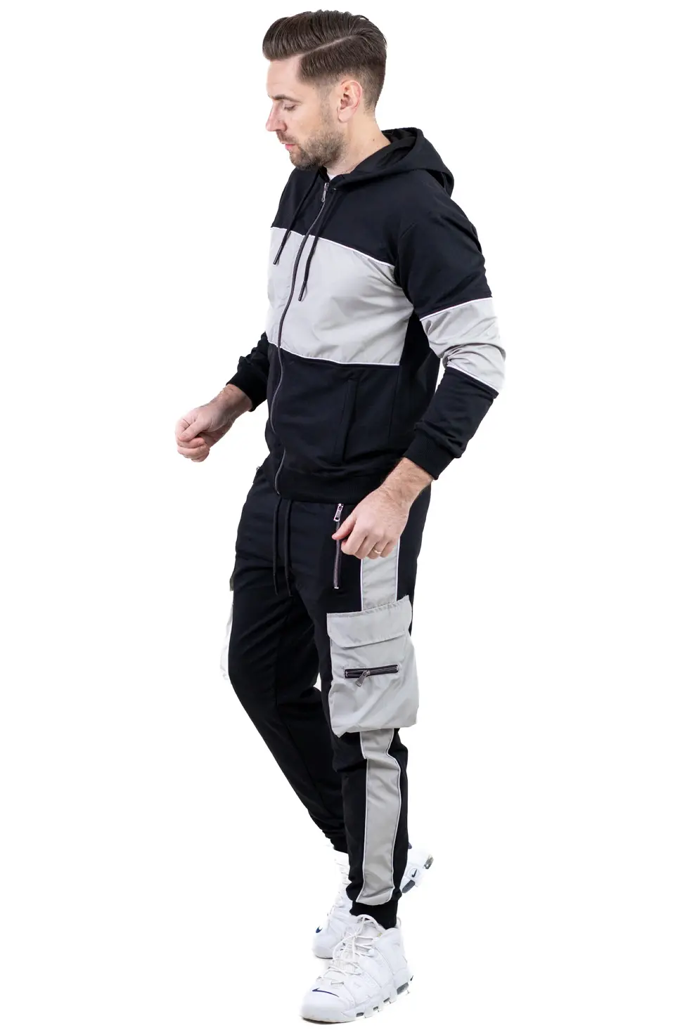 Trening urban cu multiple buzunare negru cu gri [3]