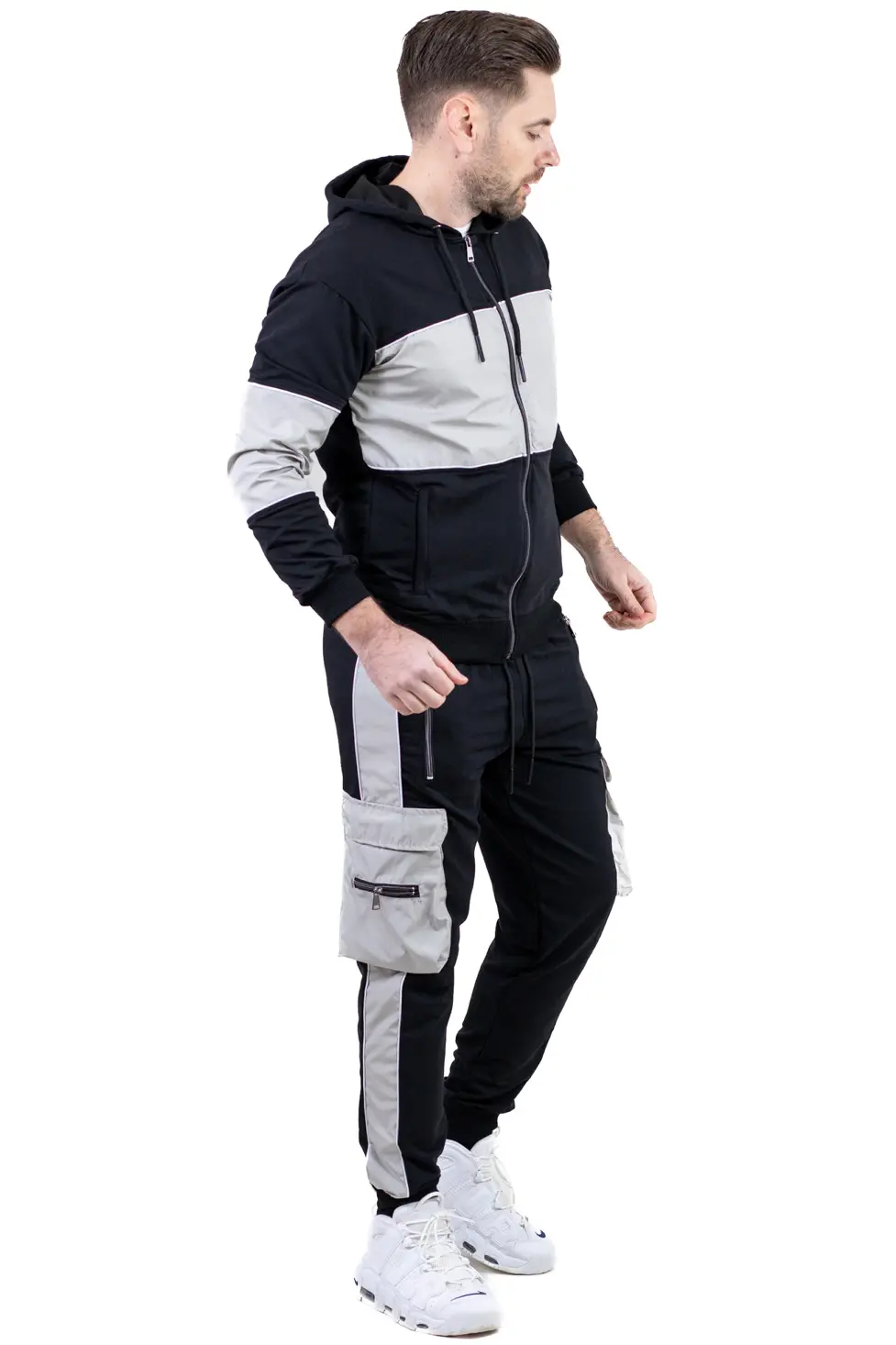 Trening urban cu multiple buzunare negru cu gri [2]