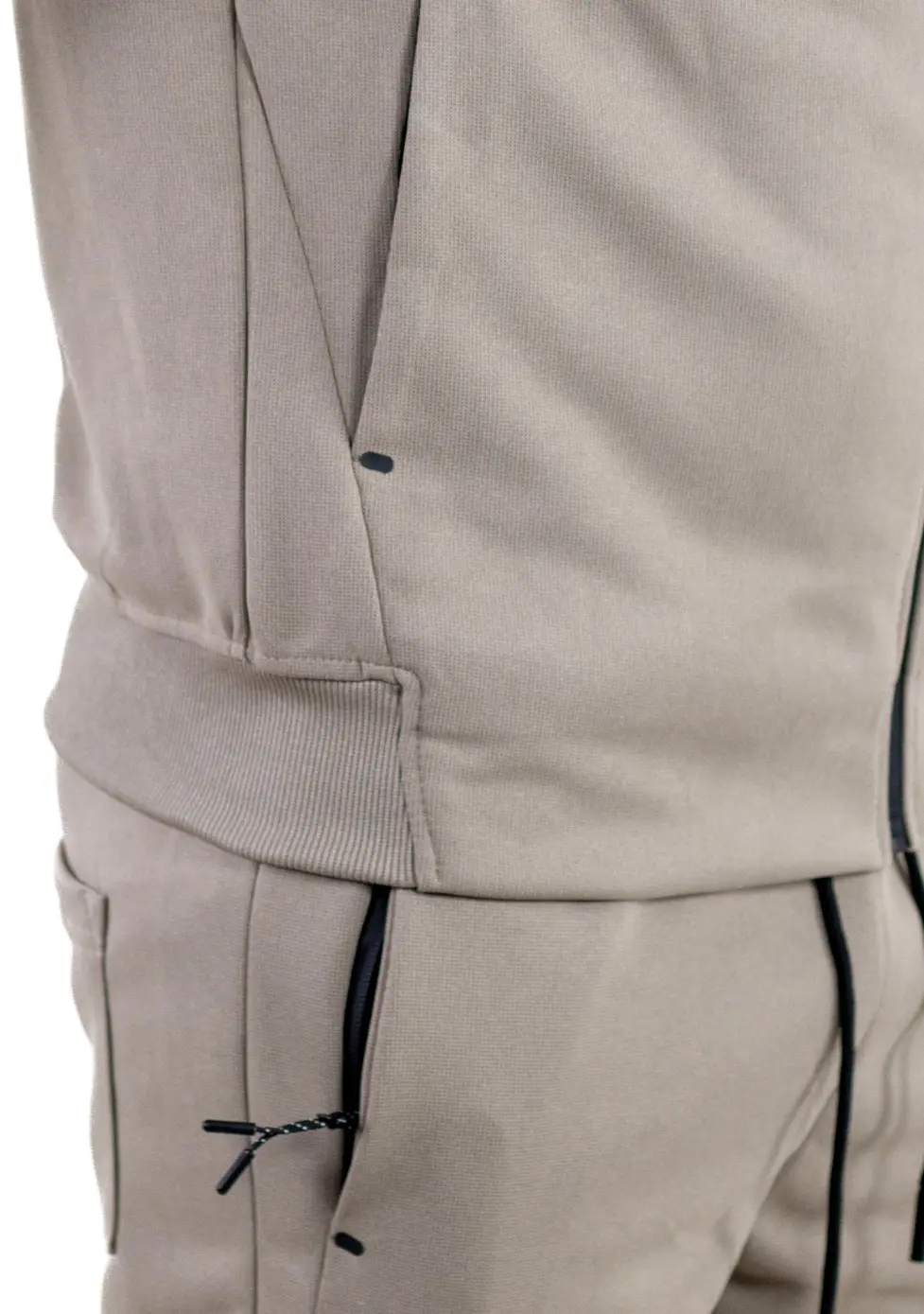 Trening barbati cu hanorac si pantaloni, material elastic, bej [4]