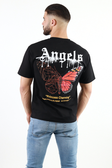 Tricou negru oversize Angels [2]