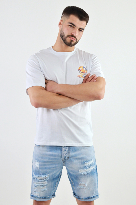 Tricou alb oversize seaside [5]