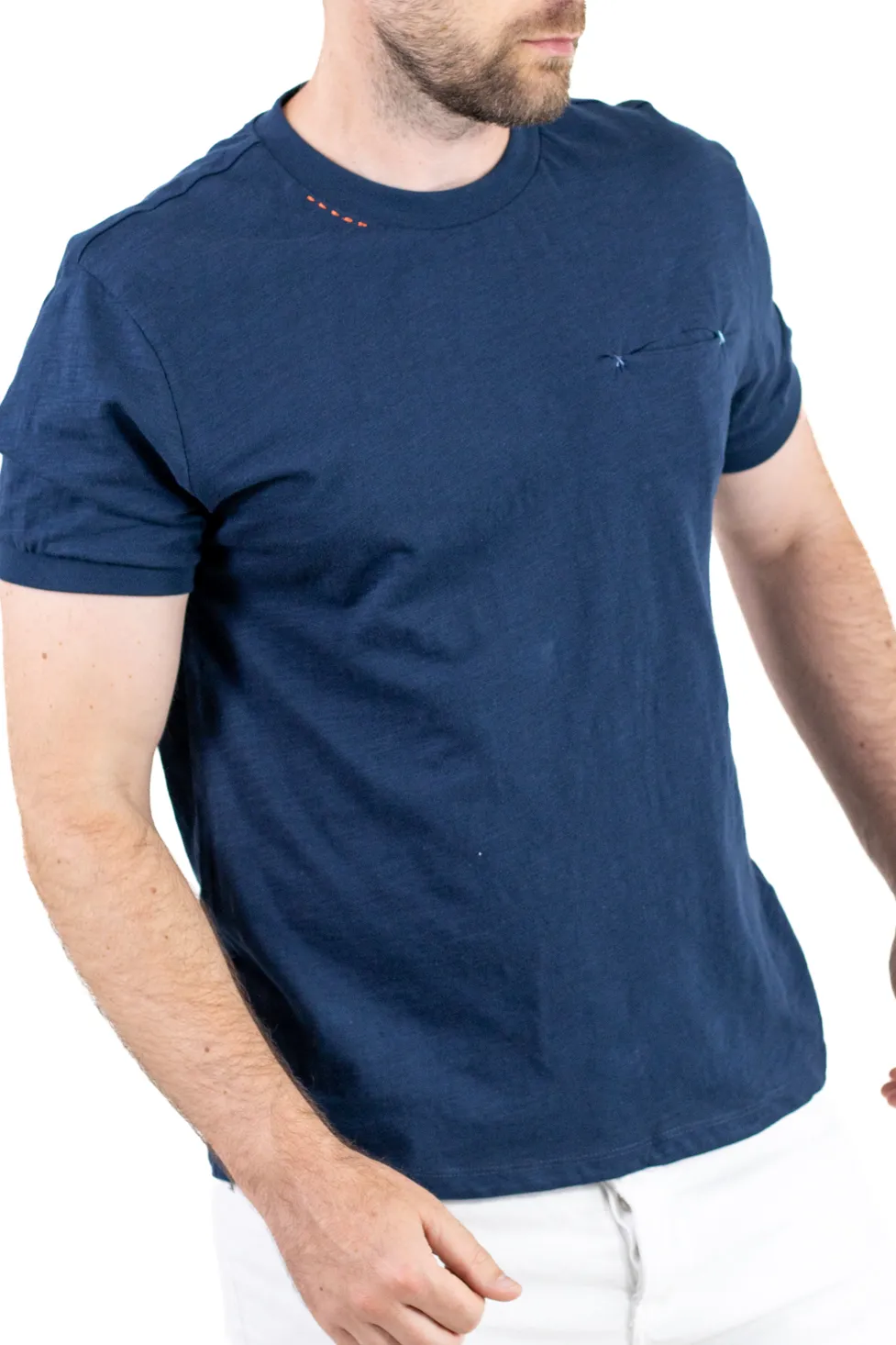 Tricou bărbați bleumarin 100% bumbac cu buzunar ascuns [9]