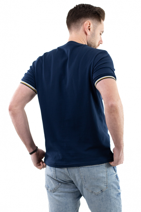 Tricou barbati bleumarin cu detalii la maneci [5]