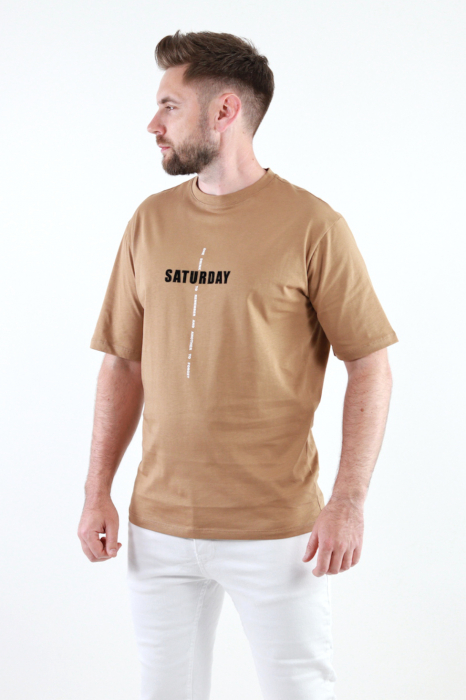 Tricou barbati maro oversize [2]