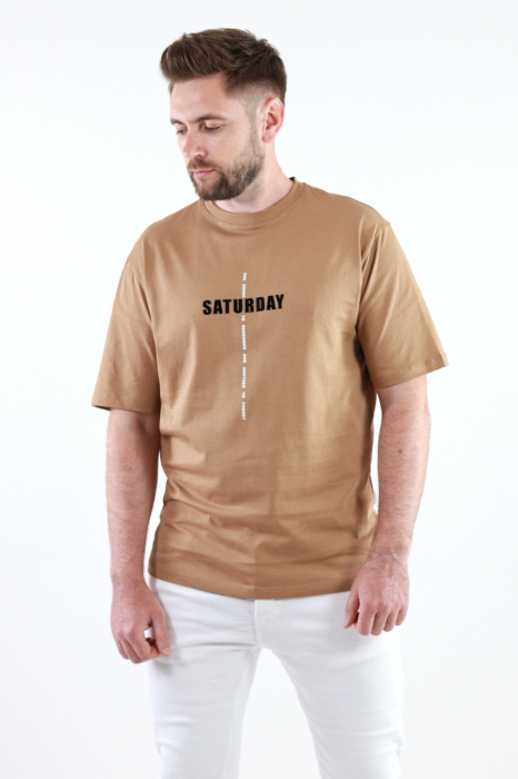 Tricou barbati maro oversize [7]