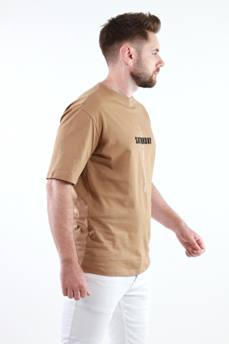 Tricou barbati maro oversize [4]