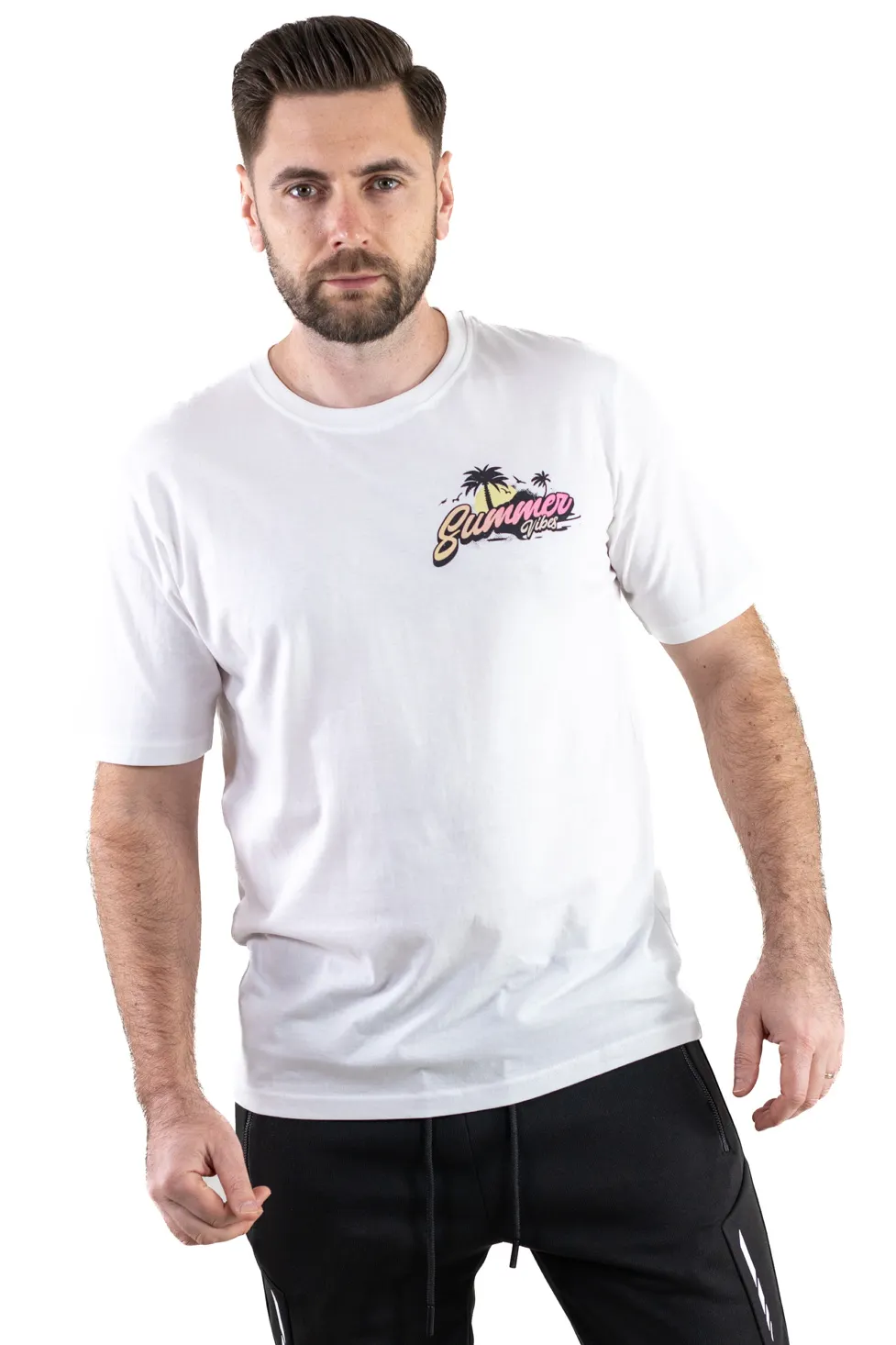 Tricou alb bumbac Summer [4]