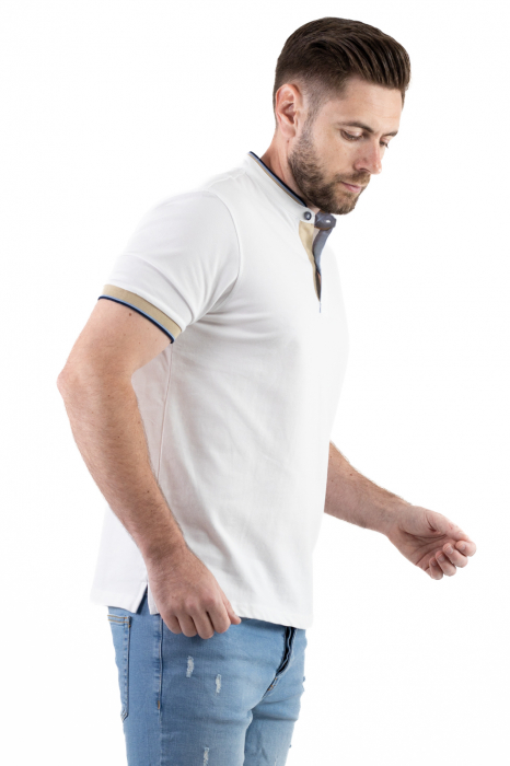 Tricou barbati cu guler tunica si 2 nasturi [3]