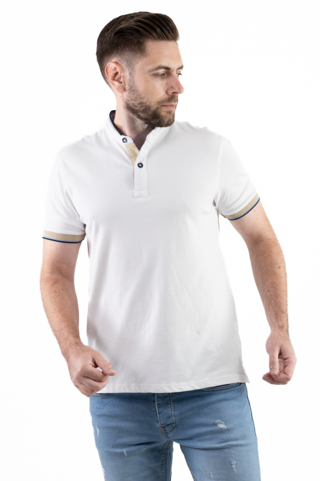 Tricou barbati cu guler tunica si 2 nasturi [5]
