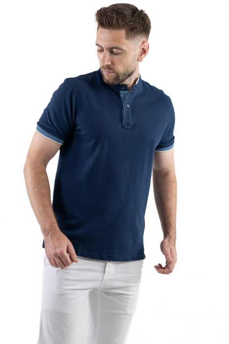 Tricou barbati cu guler tunica si 2 nasturi [5]