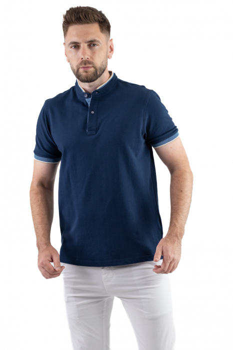 Tricou barbati cu guler tunica si 2 nasturi [3]