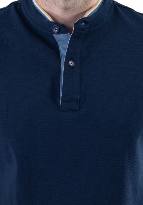 Tricou barbati cu guler tunica si 2 nasturi [2]