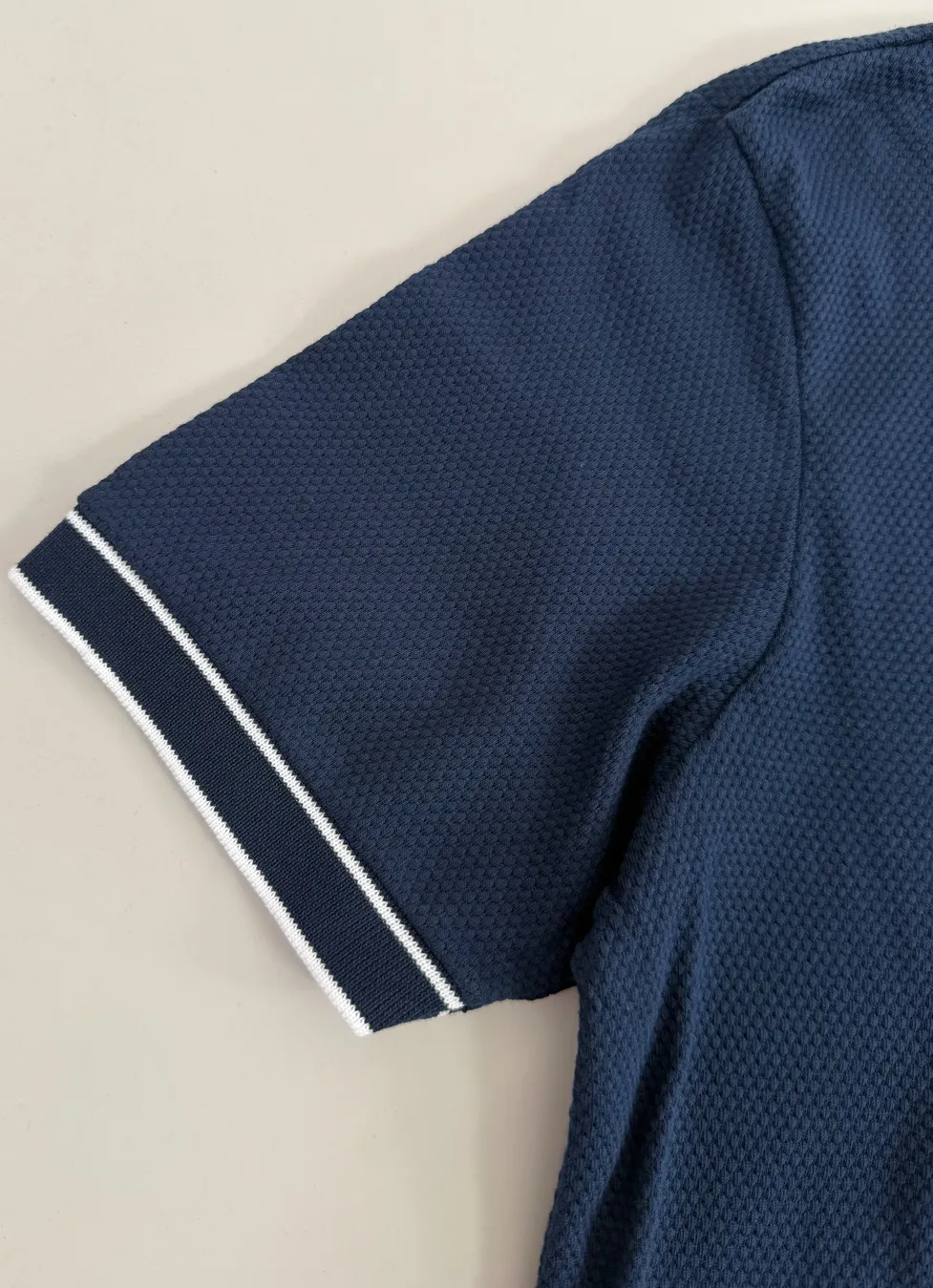 Tricou bărbați bleumarin din bumbac texturat, respirabil și durabil [7]