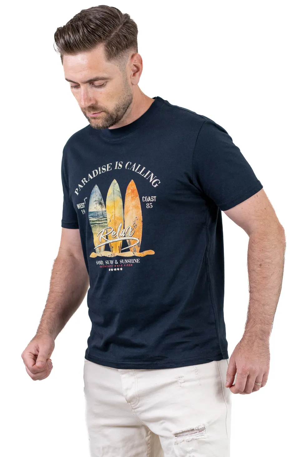 Tricou Bărbați Negru cu Imprimeu – Bumbac Elastic [5]