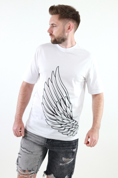 Tricou barbati alb cu imprimeu [3]