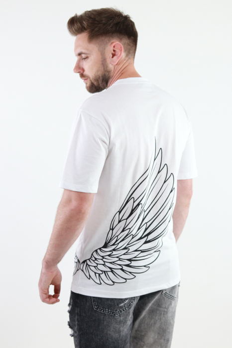 Tricou barbati alb cu imprimeu [5]