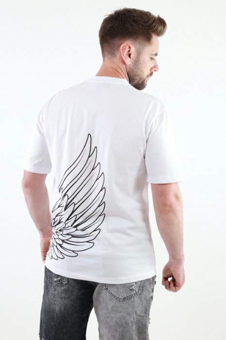 Tricou barbati alb cu imprimeu [2]