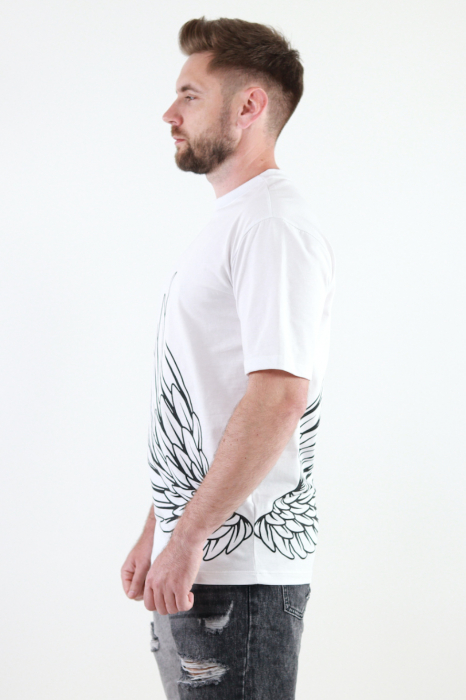 Tricou barbati alb cu imprimeu [6]