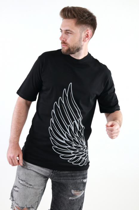 Tricou barbati negru cu imprimeu [3]
