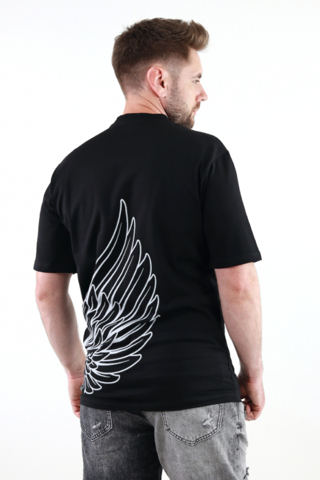 Tricou barbati negru cu imprimeu [4]