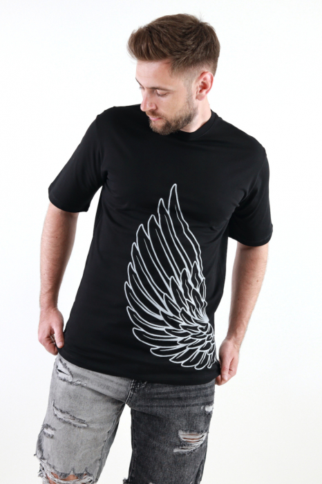 Tricou barbati negru cu imprimeu [5]