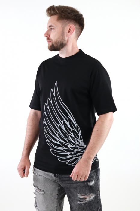 Tricou barbati negru cu imprimeu [2]