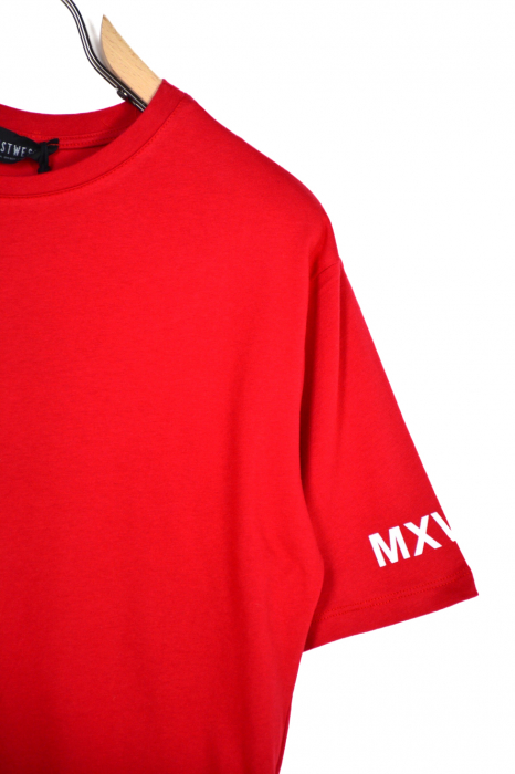 Tricou barbati oversize rosu just [4]