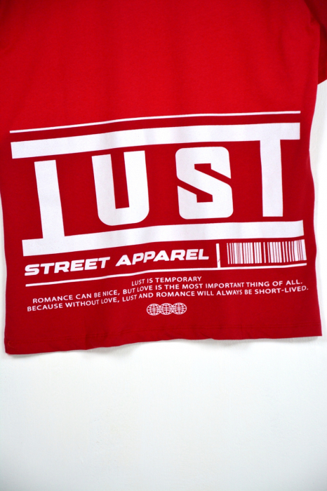 Tricou barbati oversize rosu just [2]