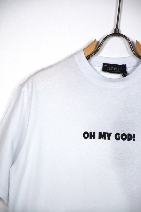 Tricou barbati oversize alb oh my god [3]