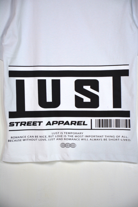 Tricou barbati oversize alb just [2]