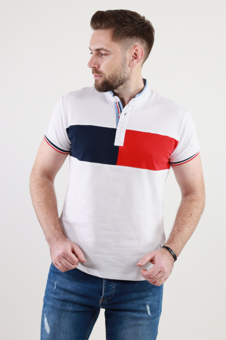 Tricou barbati cu nasturi si guler tunica [2]