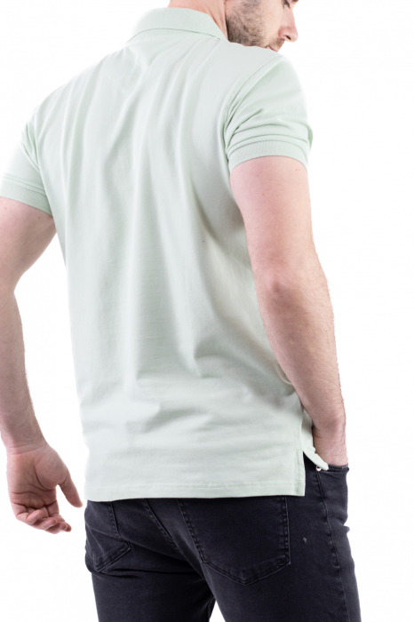 Tricou barbati polo verde aqua regular fit [2]