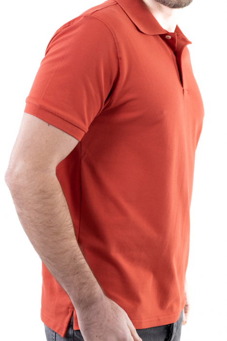 Tricou barbati polo caramiziu regular fit [6]