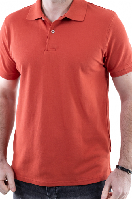 Tricou barbati polo caramiziu regular fit [4]