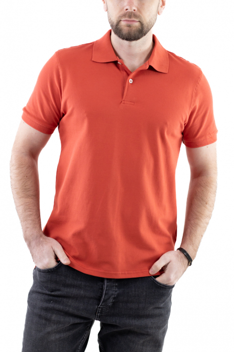 Tricou barbati polo caramiziu regular fit [2]