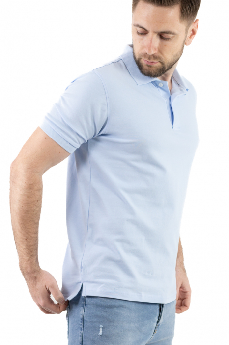 Tricou barbati polo albastru deschis regular fit [7]