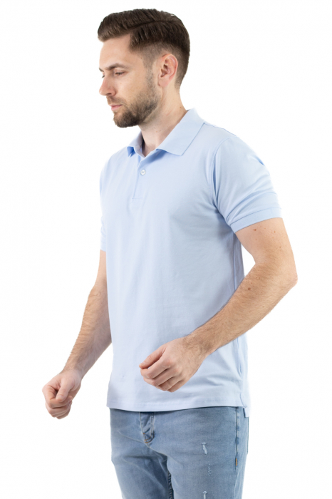 Tricou barbati polo albastru deschis regular fit [9]