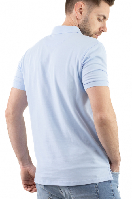 Tricou barbati polo albastru deschis regular fit [5]