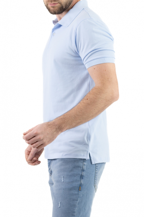 Tricou barbati polo albastru deschis regular fit [6]